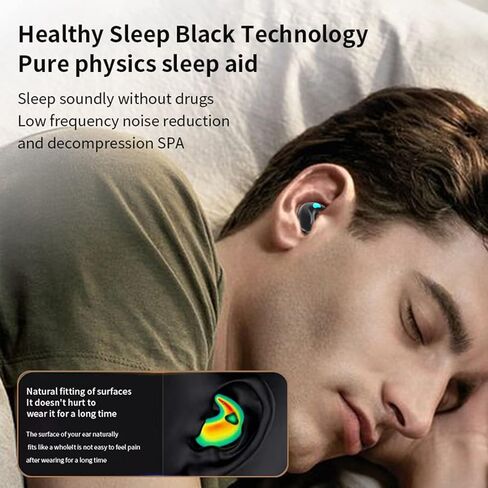 سماعات أذن Loluka غير مرئية للنوم سماعات أذن بلوتوث لاسلكية حقيقية ستيريو هاي فاي موسيقى IPX4 سماعات رأس غير مرئية مقاومة للماء مع حقيبة شحن بيضاء in Kuwait