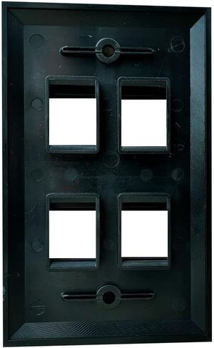 BUPLDET 4 Port Keystone Wall Plate Black with Smooth Face - Keystone Jack Wallplate for CAT7/CAT6/CAT6a/CAT5e Modular Connector (2-Pack) in Kuwait