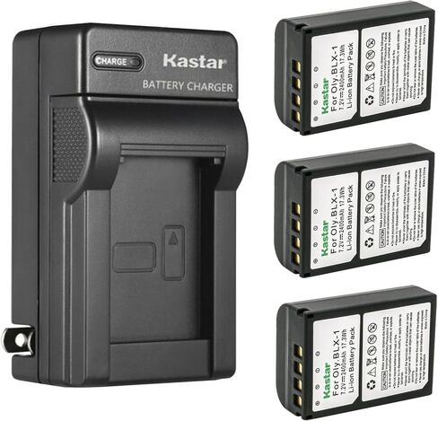 Kastar AC Wall Battery Charger Replacement for Olympus OM System BLX-1 Lithium-Ion Battery, BCX-1 Battery Charger, OM-1 Mirrorless Camera in Kuwait
