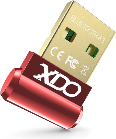 محول USB بلوتوث 5.3 للكمبيوتر المكتبي، توصيل وتشغيل حقيقي اي دي ار ميني بلوتوث دونجل وجهاز ارسال للابتوب والكمبيوتر ويندوز 11/10/8.1 (احمر-04) in Kuwait