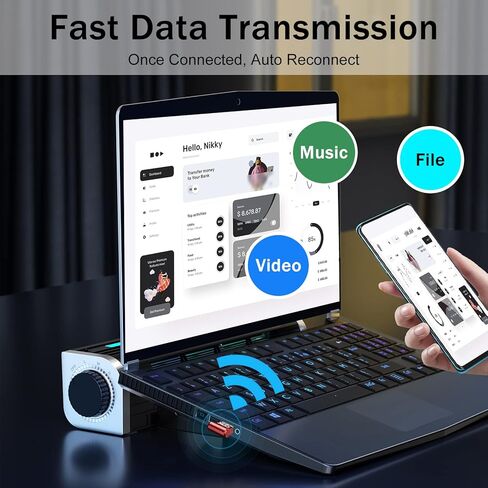 محول USB بلوتوث 5.3 للكمبيوتر المكتبي، توصيل وتشغيل حقيقي اي دي ار ميني بلوتوث دونجل وجهاز ارسال للابتوب والكمبيوتر ويندوز 11/10/8.1 (احمر-04) in Kuwait