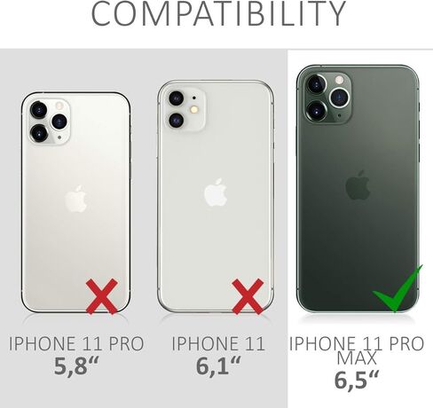 حافظة kwmobile متوافقة مع هاتف Apple iPhone 11 Pro Max - حافظة كروس شفافة وغطاء هاتف من مادة TPU مع حزام سلسلة معدنية - فضي/شفاف in Kuwait