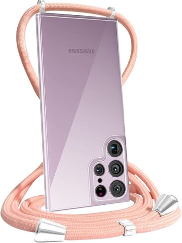Crossbody Phone Case for Samsung Galaxy A14 5G Clear Case,with Adjustable Lanyard Neck Strap,Soft Transparent TPU + Hard PC Shockproof Bumper Cover for Women Beige in Kuwait