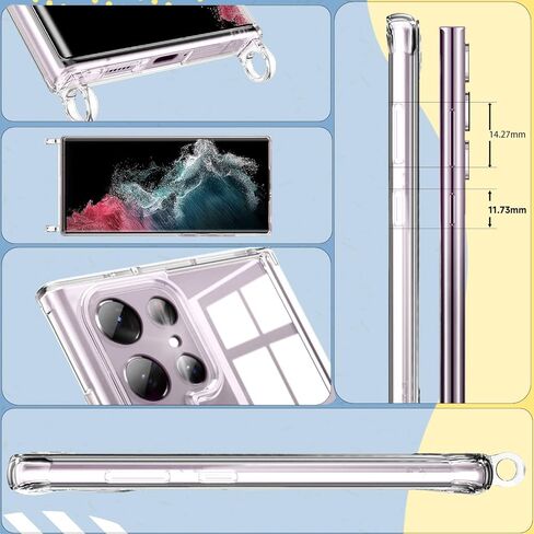 Crossbody Phone Case for Samsung Galaxy A14 5G Clear Case,with Adjustable Lanyard Neck Strap,Soft Transparent TPU + Hard PC Shockproof Bumper Cover for Women Beige in Kuwait