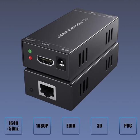 موسع HDMI للتحكم عن بعد بطول 165 قدمًا فوق Cat5e/6 واحد، ويمتد فيديو 1080P@60 هرتز، ويدعم 3D، POC، EDID in Kuwait