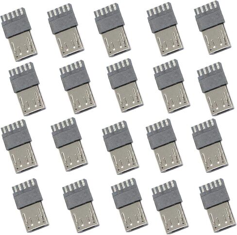 20PCS Micro USB Male Port Connector 5 Pin USB Connectors Straight Jack Solder Micro-USB Repair Replacement Adapter in Saudi Arabia