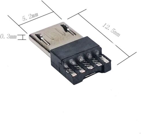 20PCS Micro USB Male Port Connector 5 Pin USB Connectors Straight Jack Solder Micro-USB Repair Replacement Adapter in Saudi Arabia