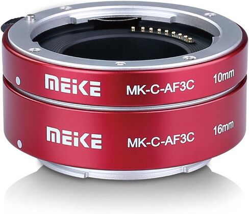 MEIKE MK-C-AF3C-Red Auto Focus Macro Metal Extension Tube Adapter for Canon EOS -M Bayonet Mirrorless Camera(10MM 16MM only use or Combination) EOS-M M2 M3 M5 M6 M10 M50 M100 M200 M6 Mark II … in Kuwait