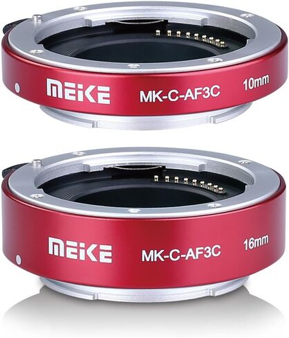 MEIKE MK-C-AF3C-Red Auto Focus Macro Metal Extension Tube Adapter for Canon EOS -M Bayonet Mirrorless Camera(10MM 16MM only use or Combination) EOS-M M2 M3 M5 M6 M10 M50 M100 M200 M6 Mark II … in Kuwait