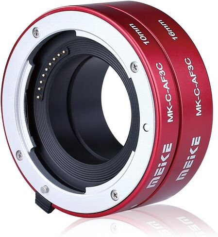 MEIKE MK-C-AF3C-Red Auto Focus Macro Metal Extension Tube Adapter for Canon EOS -M Bayonet Mirrorless Camera(10MM 16MM only use or Combination) EOS-M M2 M3 M5 M6 M10 M50 M100 M200 M6 Mark II … in Kuwait