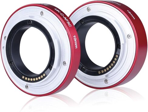 MEIKE MK-C-AF3C-Red Auto Focus Macro Metal Extension Tube Adapter for Canon EOS -M Bayonet Mirrorless Camera(10MM 16MM only use or Combination) EOS-M M2 M3 M5 M6 M10 M50 M100 M200 M6 Mark II … in Kuwait