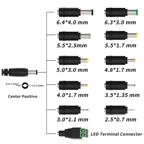 12V5A 100-240V AC إلى 12V DC 60W مع 11 موصل محول الطاقة شاحن استبدال سلك العرض لشرائط ضوء LED Scepter AOC Acer LCD مراقب CCTV نظام الأمان in Kuwait