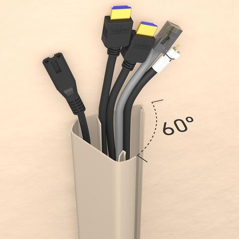 D-Line TV Wall Mount Cord Hider, Hide Mounted TV Cables, Wire Covers, Self Adhesive Cover for Cords, Paintable, Low Profile, Seamless Cable Raceway - 2X 2.36in W x 0.59in H x 15.7in L - Beige in Saudi Arabia
