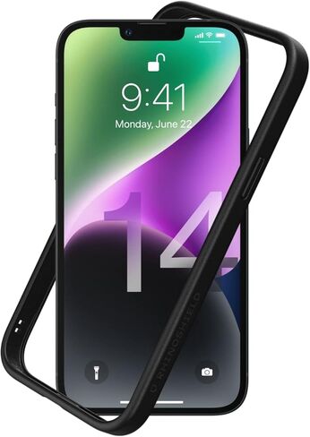 RhinoShield Bumper Case Compatible with [iPhone 14 Plus] | CrashGuard NX - Shock Absorbent Slim Design Protective Cover 3.5M / 11ft Drop Protection - Black in Saudi Arabia