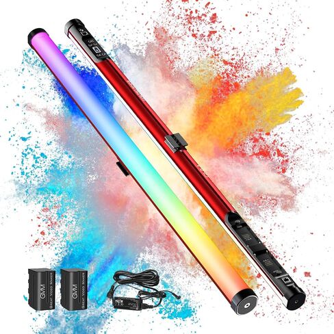 GVM BD25R RGB Tube Light, 25W Handheld Wand Light, 24" Full Color LED Video Light, 2700-10000K, APP/DMX Control for Photography, Studio, 12 Scene Effects, MESH Networking in Saudi Arabia
