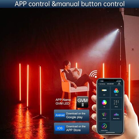 GVM BD25R RGB Tube Light, 25W Handheld Wand Light, 24" Full Color LED Video Light, 2700-10000K, APP/DMX Control for Photography, Studio, 12 Scene Effects, MESH Networking in Saudi Arabia