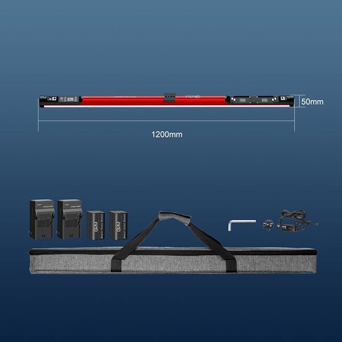 GVM BD25R RGB Tube Light, 25W Handheld Wand Light, 24" Full Color LED Video Light, 2700-10000K, APP/DMX Control for Photography, Studio, 12 Scene Effects, MESH Networking in Saudi Arabia
