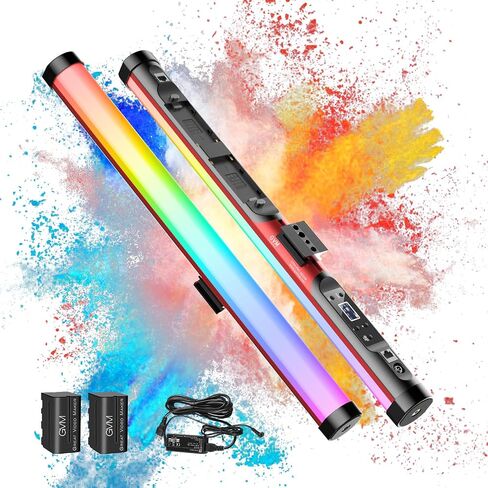 GVM BD25R RGB Tube Light, 25W Handheld Wand Light, 24" Full Color LED Video Light, 2700-10000K, APP/DMX Control for Photography, Studio, 12 Scene Effects, MESH Networking in Saudi Arabia