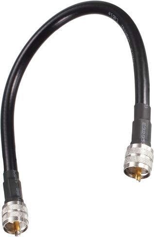 Rebower RG213 Coaxial Cables UHF (PL259) Male to UHF (PL259) Male, [for Antenna Radio Transceiver] - 1Feet/ 50 Ohm/Black/ 1Pcs in Saudi Arabia