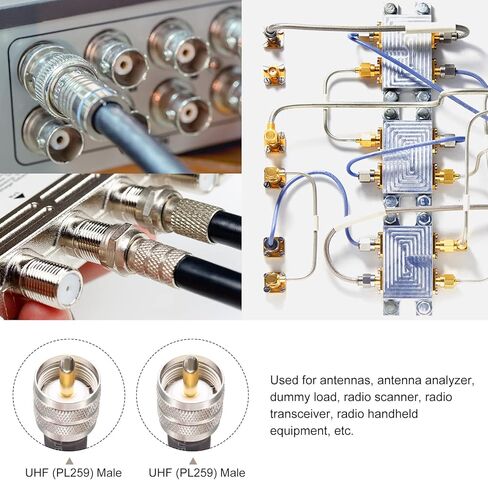 Rebower RG213 Coaxial Cables UHF (PL259) Male to UHF (PL259) Male, [for Antenna Radio Transceiver] - 1Feet/ 50 Ohm/Black/ 1Pcs in Saudi Arabia