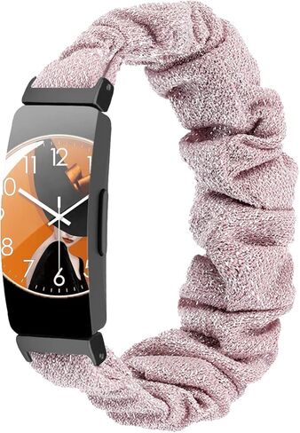 Anwey متوافق مع Fitbit إلهام/إلهام 2 استبدال أشرطة سكرانشي، للنساء، أشرطة قماشية مرنة، أشرطة نمط، سوار معصم من القماش in Kuwait
