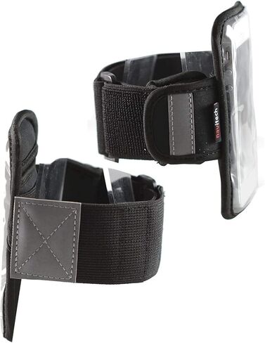 صالة الألعاب الرياضية المقاومة للماء من مادة النيوبرين باللون الأسود/الفضي من Navitech، حقيبة يد للركض/الجري مع شريط عاكس للضوء متوافق مع هاتف Nokia E6، Nokia N9، Nokia X7 in Kuwait