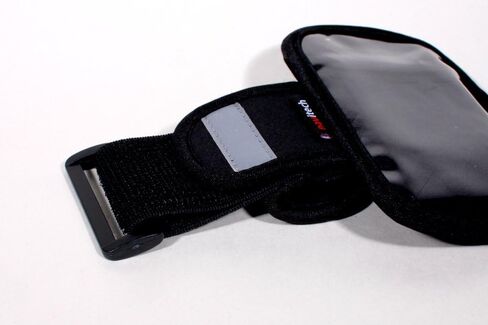 صالة الألعاب الرياضية المقاومة للماء من مادة النيوبرين باللون الأسود/الفضي من Navitech، حقيبة يد للركض/الجري مع شريط عاكس للضوء متوافق مع هاتف Nokia E6، Nokia N9، Nokia X7 in Kuwait