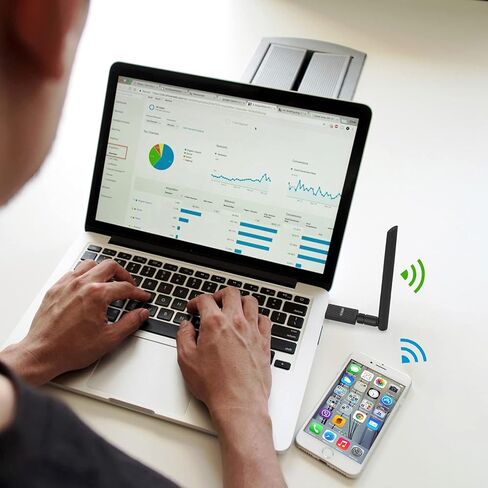 محول بلوتوث USB 3.0 2 في 1 ومحول واي فاي AC1200Mbps 6dBi للكمبيوتر، دونجل USB واي فاي بلوتوث 4.1 مستقبل 2.4G/5Ghz محولات شبكة لاسلكية لنظام ويندوز 10/8/8.1/7، Mac OS X 10.6-10.15 in Kuwait