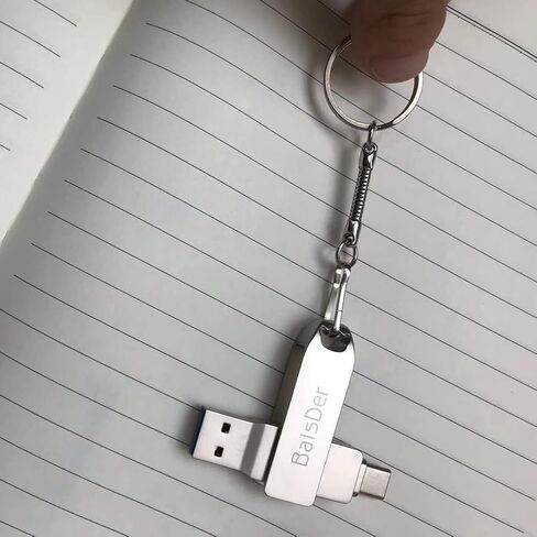 BaisDer 256GB Type C USB Flash Drive USB 3.0 ثنائي الغرض عصا الذاكرة مع سلسلة المفاتيح، مادة معدنية متينة ممتازة على شكل حرف U للكمبيوتر المحمول، والهاتف الذكي، وأجهزة الكمبيوتر المكتبية in Kuwait