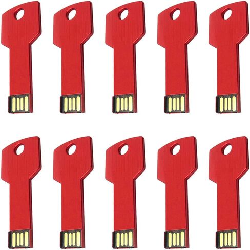 Lot 10 128MB Key Shape USB Flash Drive 128M USB 2.0 Memory Pen Stick Wholesale Bulk Pack (128MB, 5 Colors Mixed) in Kuwait