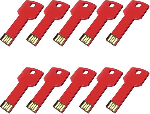 Lot 10 128MB Key Shape USB Flash Drive 128M USB 2.0 Memory Pen Stick Wholesale Bulk Pack (128MB, 5 Colors Mixed) in Kuwait