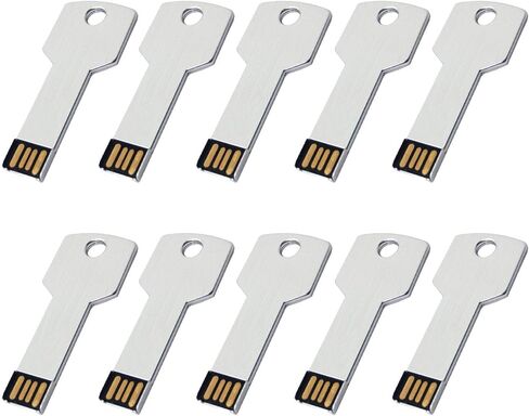 Lot 10 128MB Key Shape USB Flash Drive 128M USB 2.0 Memory Pen Stick Wholesale Bulk Pack (128MB, 5 Colors Mixed) in Kuwait
