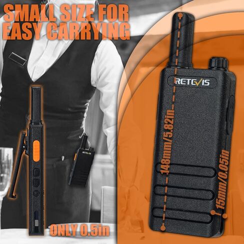 Retevis RT22P Walkie Talkies Long Range, New Version of RT22(2.0), Portable FRS Two-Way Radios, Mini, VOX, 1620mAh Battery, Compact 2 Way Radio for Commercial School Restaurant Retail(10 Pack) in Saudi Arabia