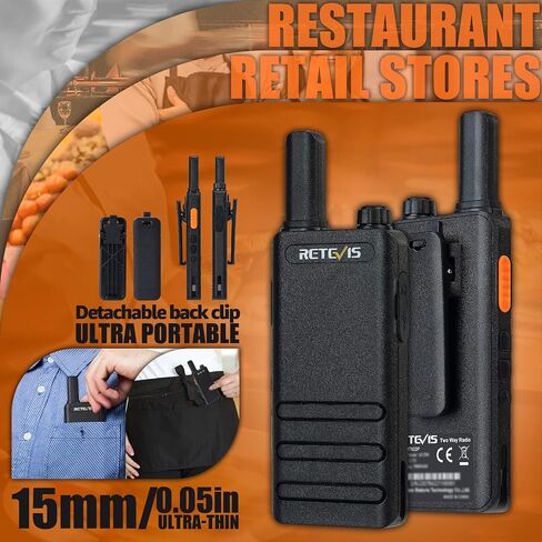 Retevis RT22P Walkie Talkies Long Range, New Version of RT22(2.0), Portable FRS Two-Way Radios, Mini, VOX, 1620mAh Battery, Compact 2 Way Radio for Commercial School Restaurant Retail(10 Pack) in Saudi Arabia