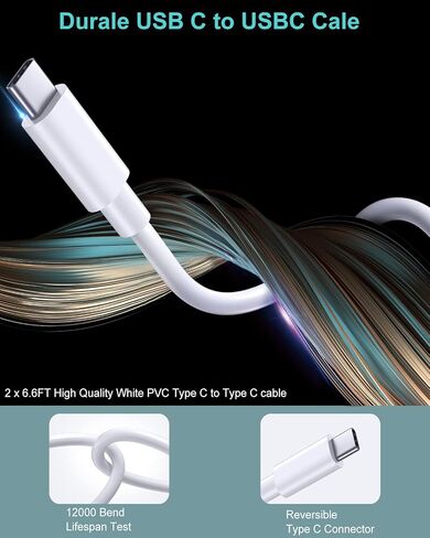 شاحن سيارة USB C، 36 وات 2 حزمة PD3.0 وQC3.0 محول شاحن سيارة سريع USB مزدوج شاحن سيارة سريع الشحن من النوع C متوافق مع كابل Galaxy S22/S21/S20 Google Pixel 6 iPhone 13 12 11 Pro Max-6FT C-C in Kuwait