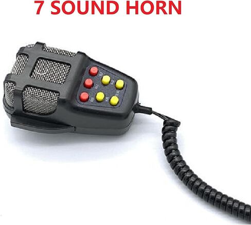Rockmoon Car Siren Horn 7 Tone Sound Siren Police Mic PA مكبر صوت نظام السيارة في حالات الطوارئ مع مكبر صوت للميكروفون - 100 واط صوت الطوارئ الكهربائي - 12 فولت، أسود in Saudi Arabia