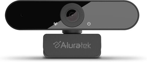 كاميرا ويب Aluratek HD 1080P، USB-C/USB-A، مع مكبرات صوت مدمجة وميكروفون، أسود، AWCS06F in Kuwait