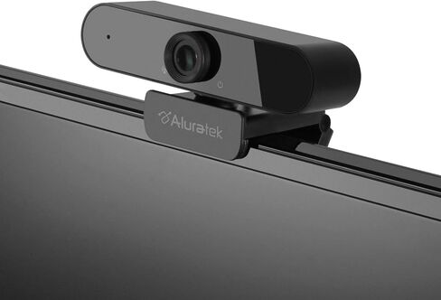 كاميرا ويب Aluratek HD 1080P، USB-C/USB-A، مع مكبرات صوت مدمجة وميكروفون، أسود، AWCS06F in Kuwait