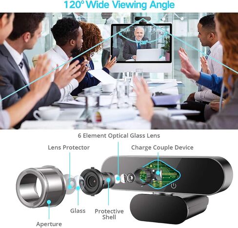 Webcam With Microphone for Desktop,1080p Webcam Built-in Mic, Streaming Computer USB Web Camera for Video Conferencing, Teaching, Streaming, and Gaming in Saudi Arabia