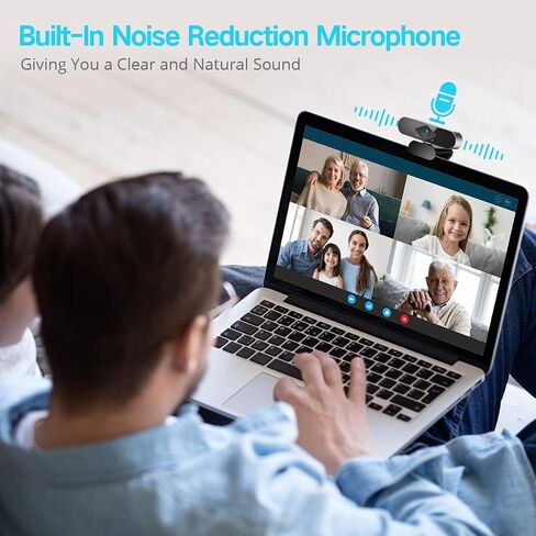 Webcam With Microphone for Desktop,1080p Webcam Built-in Mic, Streaming Computer USB Web Camera for Video Conferencing, Teaching, Streaming, and Gaming in Saudi Arabia