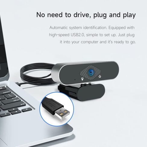 كاميرا ويب XIAOVV 2MP Live Camera مع ميكروفون، كاميرا ويب 1080P HD لسطح المكتب/الكمبيوتر المحمول، كاميرا ويب USB للكمبيوتر المتدفق لمؤتمرات الفيديو والتدريس والبث. in Kuwait