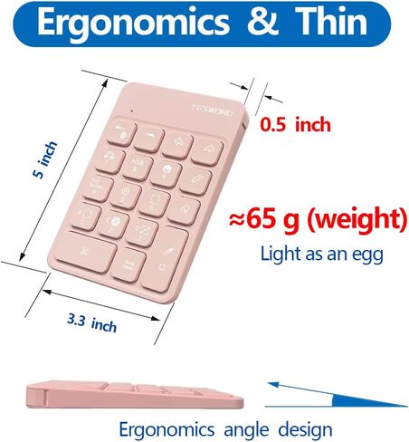 YESWORD X-18، لوحة مفاتيح Procreate لجهاز iPad، اختصار، بلوتوث لاسلكي، قابلة لإعادة الشحن (أبيض) in Kuwait