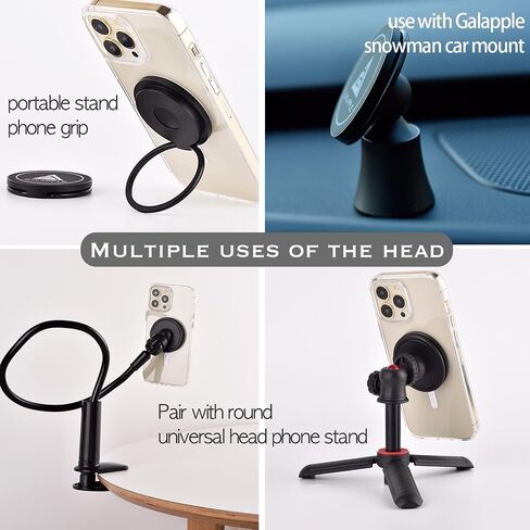 GALAPPLE Portable Magnetic Phone Stand iPad Desktop Mount, Dual Purpose Detachable Aluminum Alloy Magnet Stand Compatible with Magnetic Case, iPad, Tablets, Normal Case(Sticky Sheet Iron Attached) in Saudi Arabia