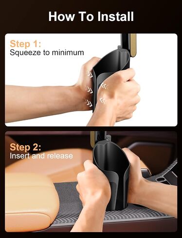 TAZENI Cup Holder Phone Mount for Car Bottle Friendly Cup Phone Holder for Car High Adjustable Cell Phone Cup Holder Expander for Car Easy Install & Sturdy & Durable Fit All 4-7‘’ - Gold in Saudi Arabia
