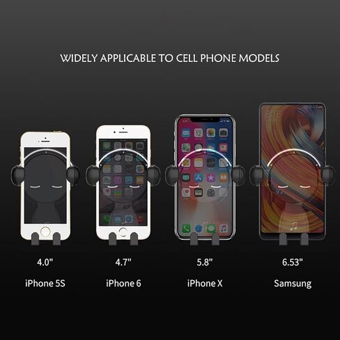 Cute Car Vent Phone Holder,Auto Lock Gravity Universal Phone Mount for Car Cell Phone Clamp Cradle Hands Free Compatible for Smart Phones (White) in Saudi Arabia