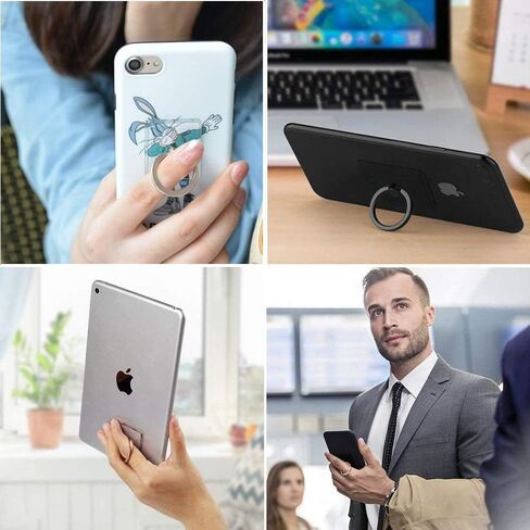 Earea Cell Phone Ring Holder Stand, Transparent Phone Ring Holder 360° Rotation Finger Ring Grip Phone Ring Stand (2Silver+1Black+1Rose Gold) in Saudi Arabia