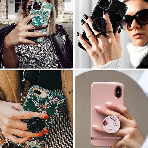 [ عبوة من 3 قطع] مقبض قابل للطي وحامل للهواتف والأجهزة اللوحية - دوامة وقوس قزح مع الاستماع إلى موسيقى يونيكورن الأبيض in Kuwait