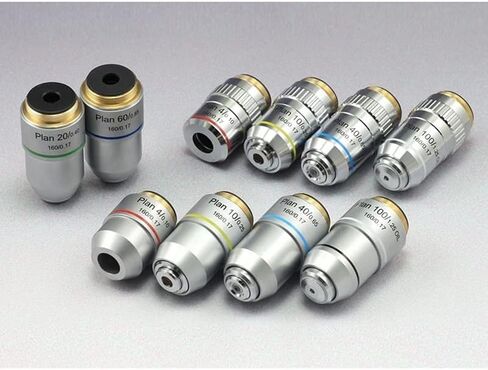 Microscope Accessories Kit for Adult 4X 10X 20X 40X 60X 100X RMS Thread 160/0.17 Biological Microscope Plan Objective Lens Accessory (Color : Type B 40X) in Kuwait