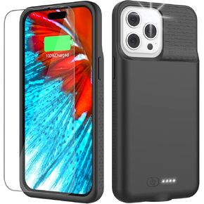 Battery Case for iPhone 14 Pro Max/13 Pro Max/12 Pro Max, Real 7000mAh Rechargeable Smart Extended Charging Case With Anti-Abrasive Flocking for 14 Pro Max/14 Plus/13 Pro Max/12 Pro Max(6.7inch)