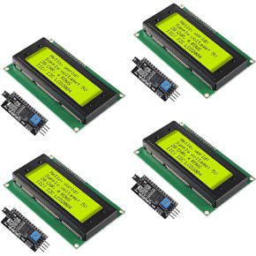 4 قطع إلكترونيات LCD2004 وحدة عرض شاشة LCD2004 2004 2004 20×4 5 فولت شخصية أصفر أخضر اللون شاشة LCD عرض مع وحدة محول واجهة تسلسلي IIC I2C in Kuwait